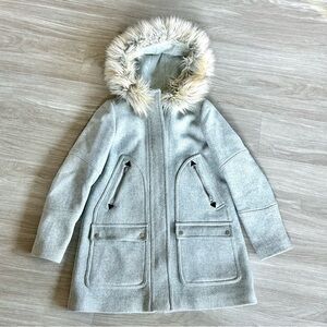 J. Crew Grey Wool Chateau Parka